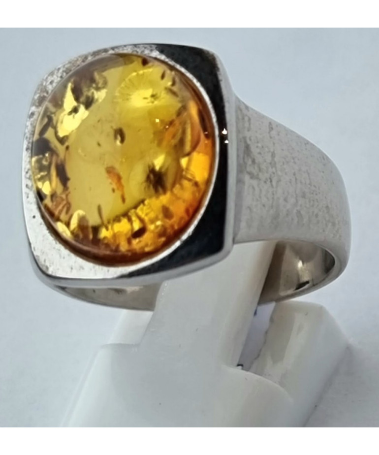 Bague Ambre baltique Argent 925 Taille 62