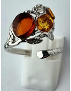Bague Ambre baltique Argent 925 Taille 62