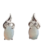 Boucles Opale blanche Argent 925