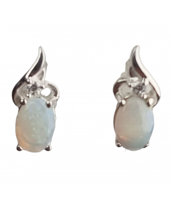Boucles Opale blanche Argent 925