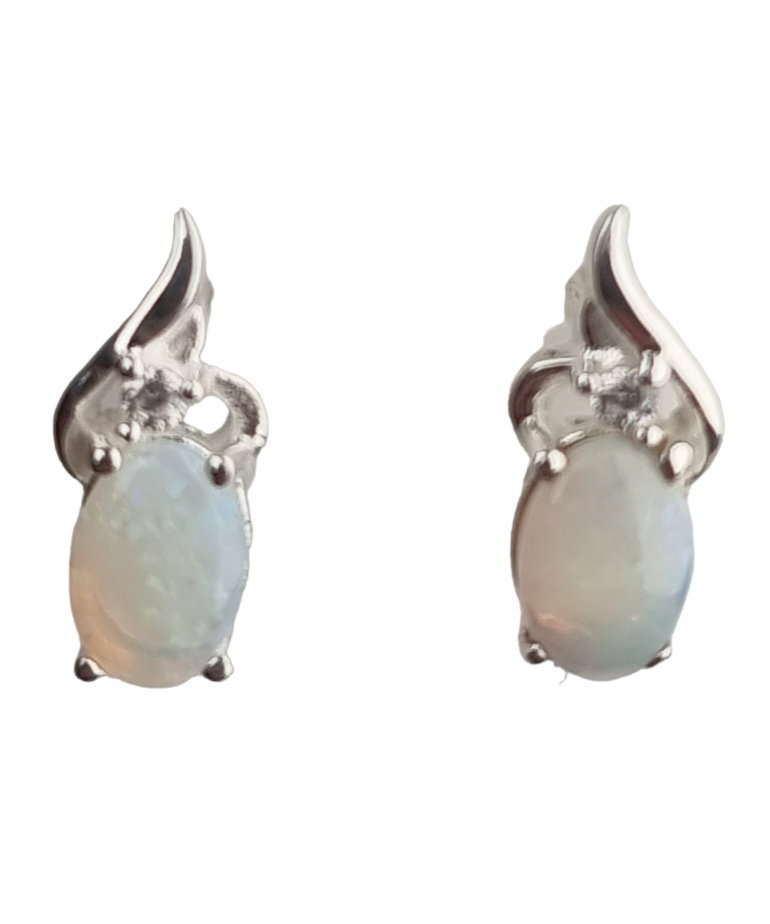 Boucles Opale blanche Argent 925
