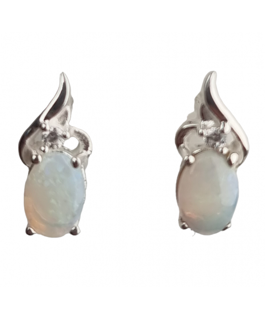 Boucles Opale blanche Argent 925