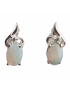Boucles d'oreilles Opale blanche Argent 925