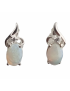 Boucles Opale blanche Argent 925
