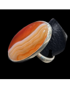 Bague Agate du Botswana Argent 925 Taille 58