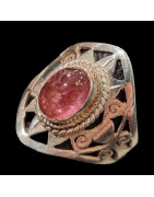 Bague Tourmaline rose Argent 925 Taille 52