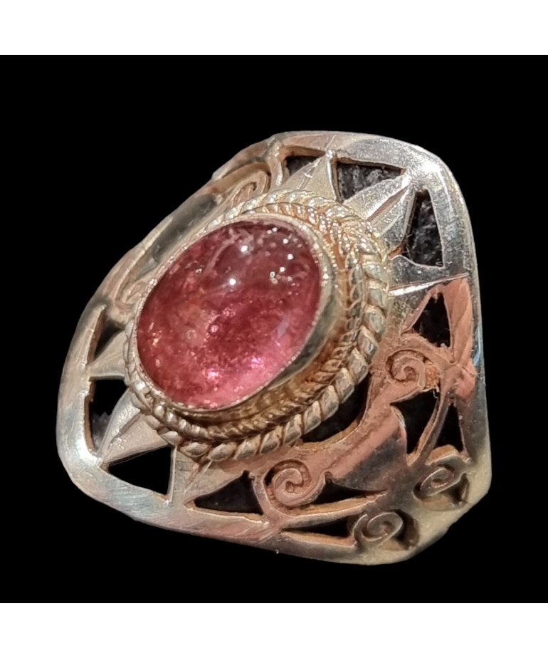 Bague Tourmaline rose Argent 925 Taille 52