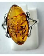 Bague Ambre baltique Argent 925 Taille 56