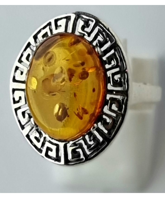 Bague Ambre baltique Argent 925 Taille 62