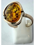 Bague Ambre baltique Argent 925 Taille 59