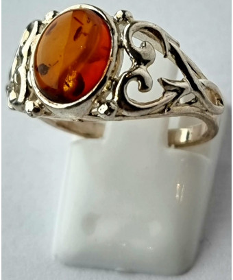 Bague Ambre baltique Argent...