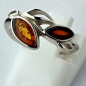 Bague Ambre baltique Feuilles Argent 925 Taille 54