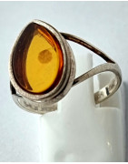 Bague Ambre baltique Argent 925 Taille 57