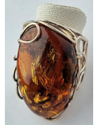 Bague Ambre baltique Argent 925 Taille 57