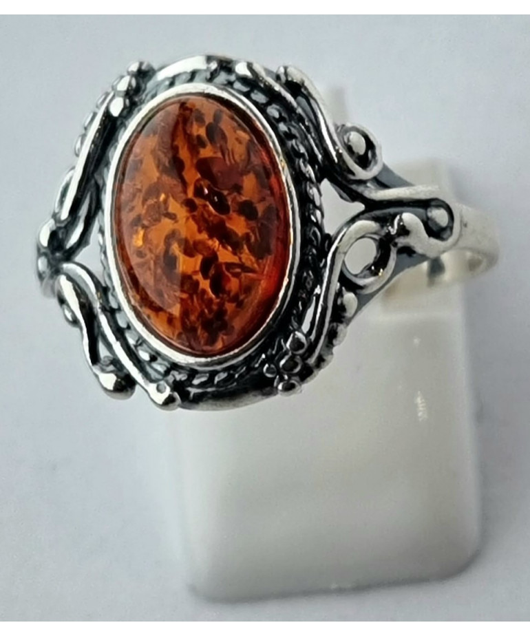 Bague Ambre baltique Argent 925 Taille 62