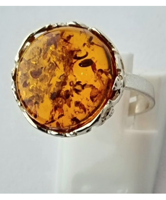 Bague Ambre baltique Argent...