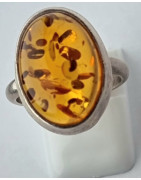 Bague Ambre baltique Argent 925 Taille 57