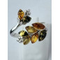 Bague Ambre baltique Feuille Argent 925 Taille 54