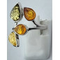 Bague Ambre baltique Feuille Argent 925 Taille 54
