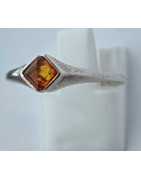 Bague Ambre baltique Argent 925 Taille 62