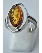 Bague Ambre baltique Argent 925 Taille 56