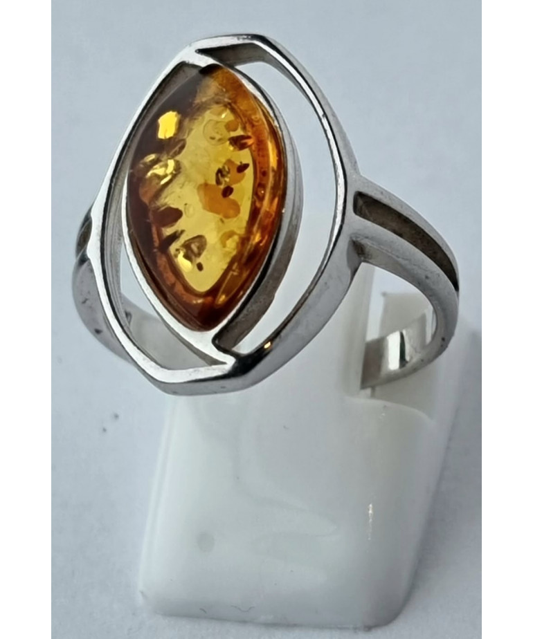 Bague Ambre baltique Argent 925 Taille 56