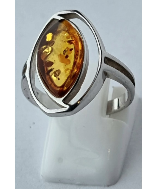 Bague Ambre baltique Argent 925 Taille 56