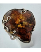 Bague Ambre baltique Argent 925 Taille 56