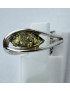 Bague Ambre Vert Argent 925 Taille 52