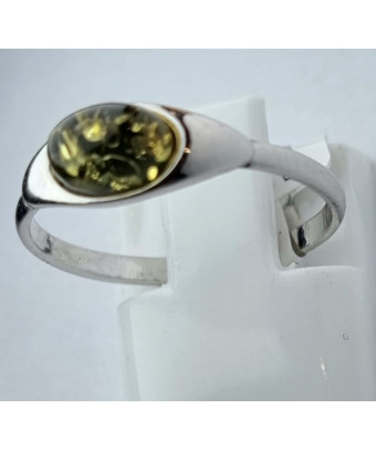 Bague Ambre Vert argent 925