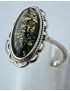 Bague Ambre Vert argent 925 Taille 56