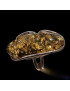 Bague Ambre Vert Argent 925 Taille 51