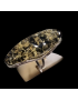 Bague Ambre Vert Argent 925 Taille 58