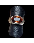 Bague Citrine Madère naturelle Argent 925 Taille 52