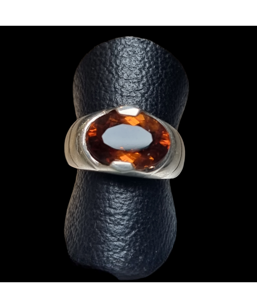 Bague Citrine Madère naturelle Argent 925 Taille 52
