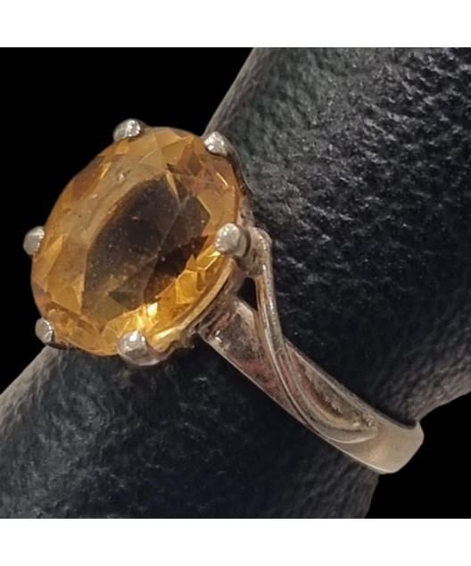 Bague Citrine naturelle Argent 925 Taille 53