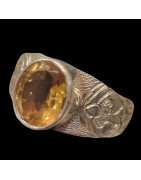 Bague Citrine Naturelle Argent 925 Taille 59