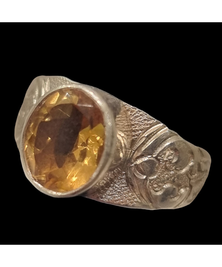 Bague Citrine Naturelle Argent 925 Taille 59