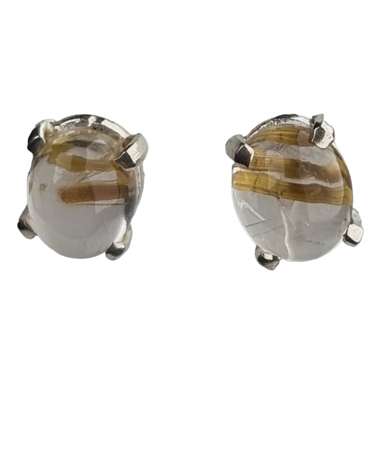 Boucles Quartz rutile Argent 925