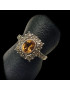 Bague Citrine Naturelle et Marcassite Argent 925 Taille 58