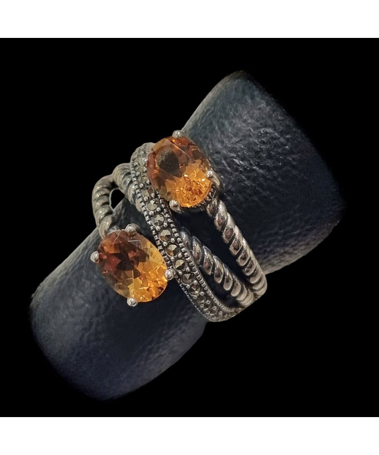 Bague Citrine naturelle Argent 925 Taille 54