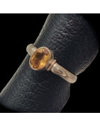 Bague Citrine naturelle Argent 925 Taille 53
