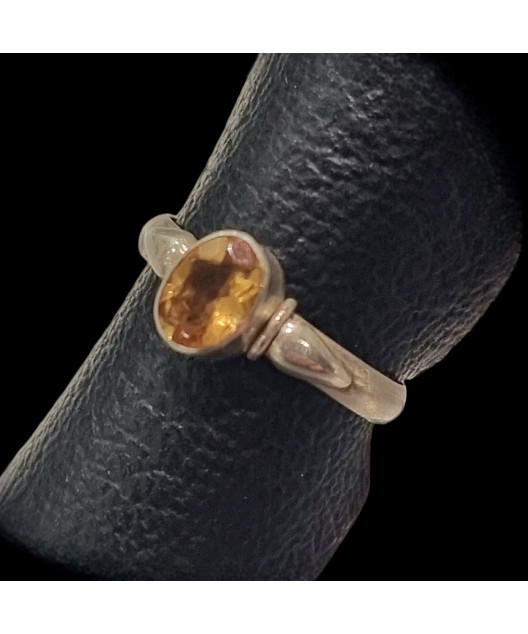 Bague Citrine naturelle Argent 925 Taille 53