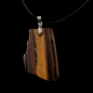 Pendentif Œil de tigre sur cordon cuir