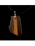 Pendentif Œil de tigre sur cordon cuir