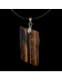 Pendentif Œil de tigre sur cordon cuir