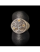 Bague Citrine Arbre de vie  Argent 925 Taille 58