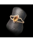 Bague Citrine naturelle Argent 925 Taille 59