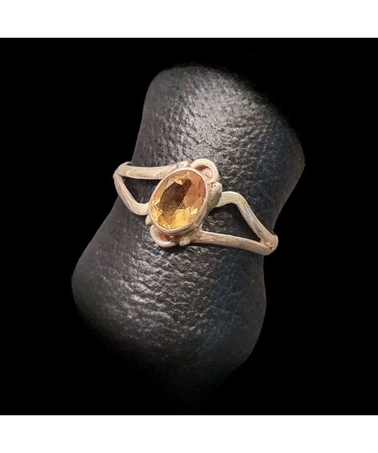 Bague Citrine naturelle Argent 925 Taille 59