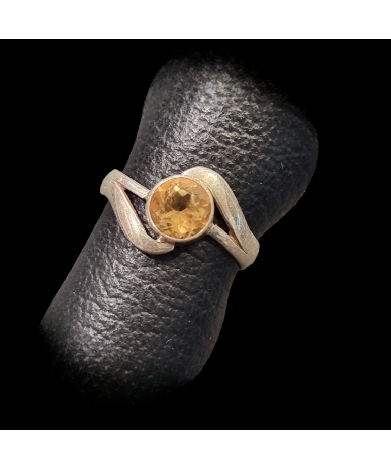 Bague Citrine naturelle Argent 925 Taille 52